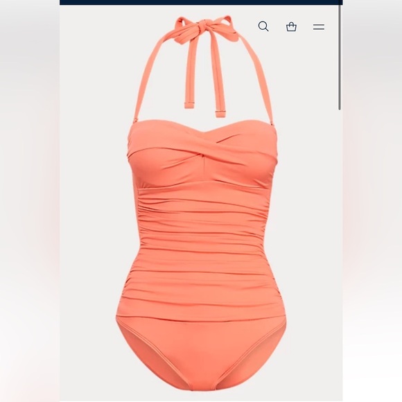 NWT Ralph Lauren Twisted One-Piece Suit in Coral Reef Size 12 - Picture 4 of 15